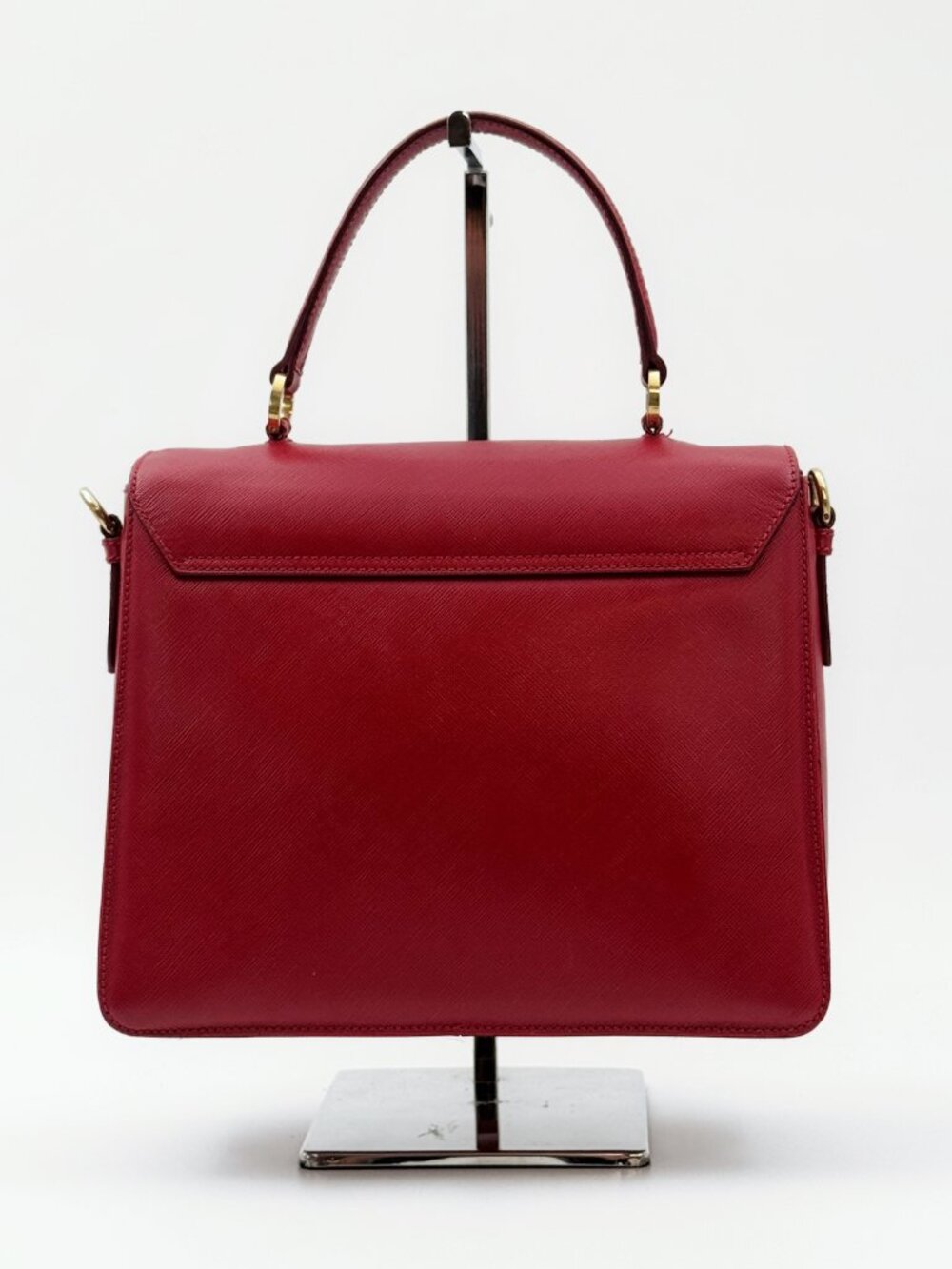 Salvatore Ferragamo Red Leather Gancini Top Handle Crossbody Bag - Picture 2 of 14